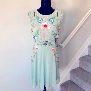 COPY - Elegant seafoam chiffon & sequin dress never worn.